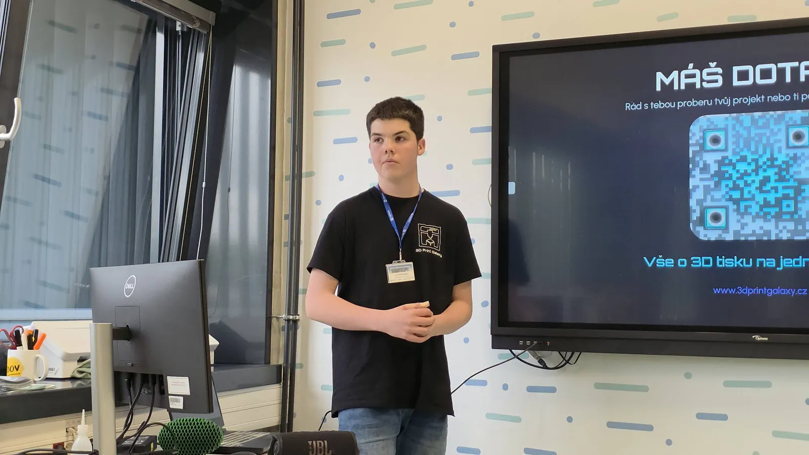 František Bajgar při prezentaci projektu 3D Print Galaxy